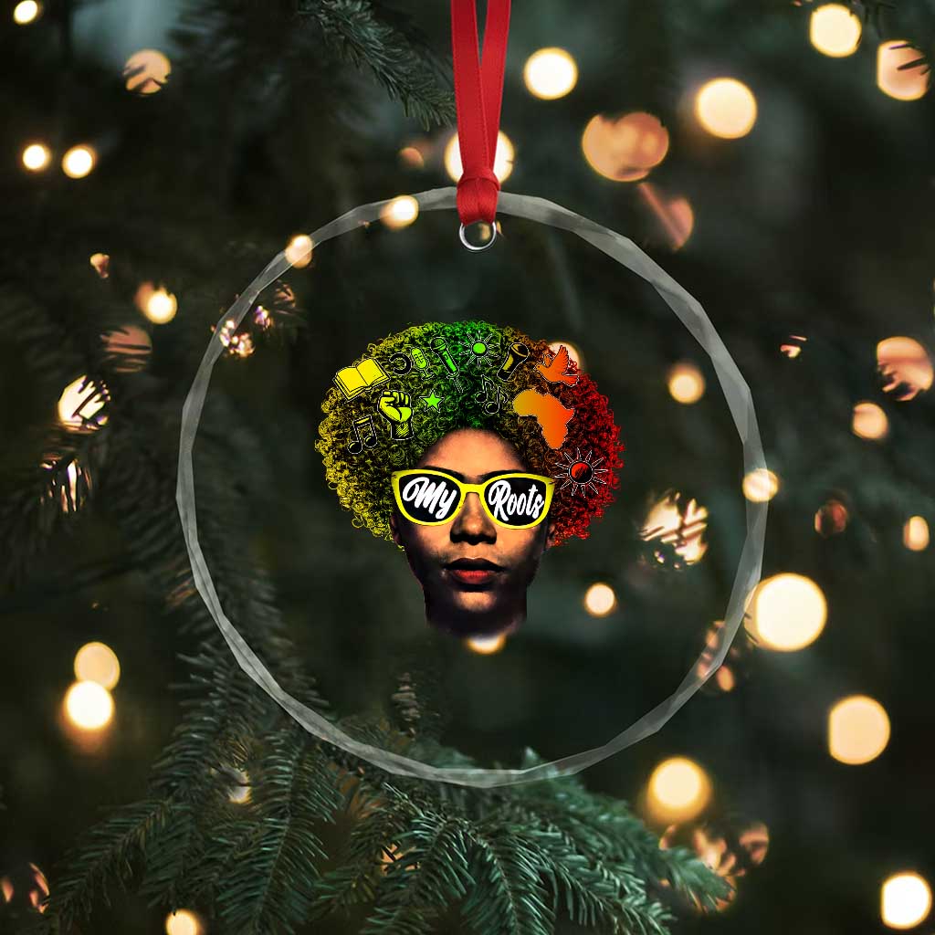 Black History Month Crystal Glass Ornament My Roots African American Pride Gift - Wonder Print Shop