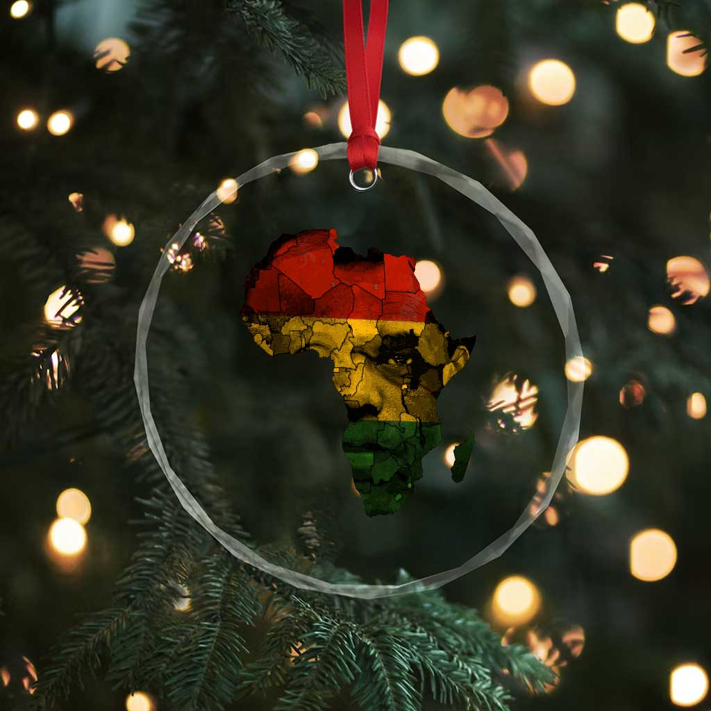 Black History Month Crystal Glass Ornament Pan African Africa Map Black Pride - Wonder Print Shop