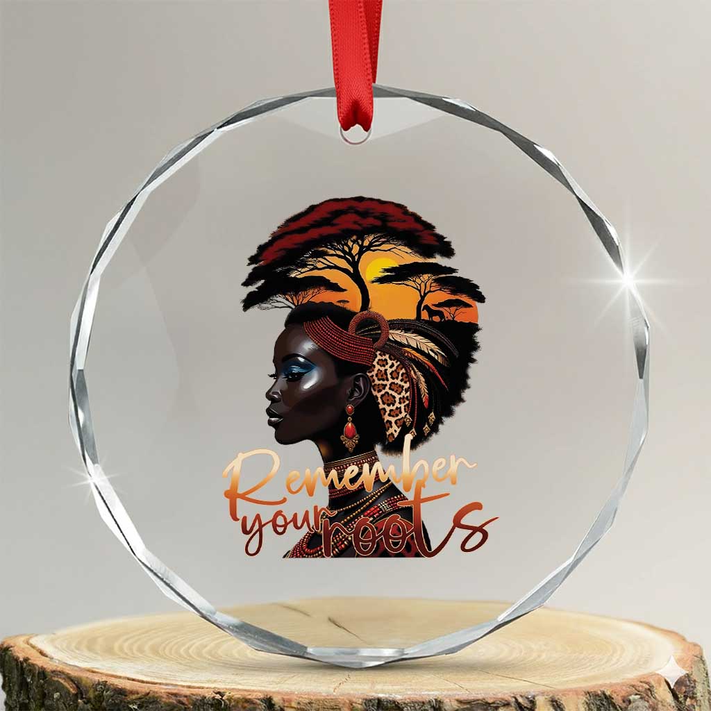 Black History Month Crystal Glass Ornament Remember Your Roots African Safari