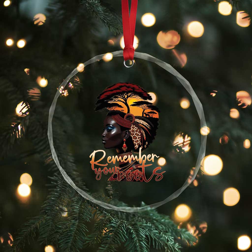 Black History Month Crystal Glass Ornament Remember Your Roots African Safari