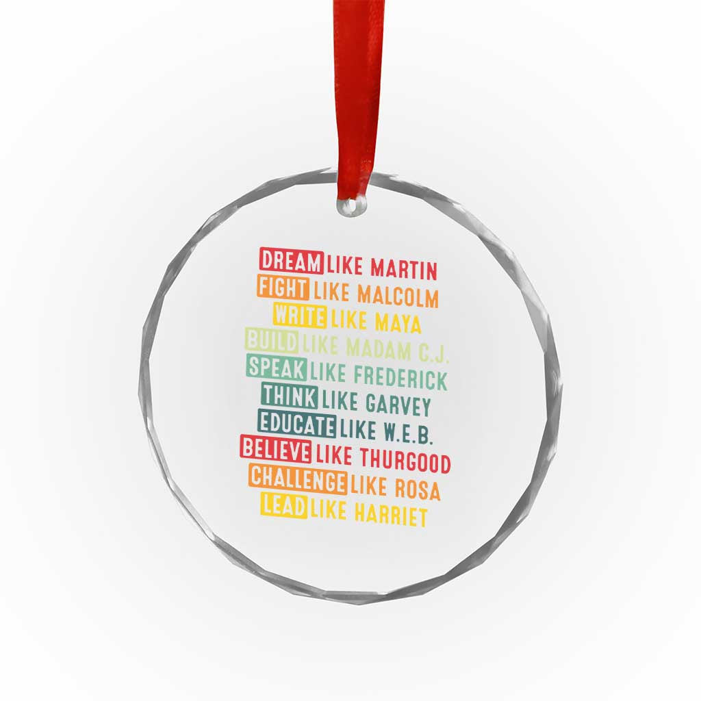 Black History Month Crystal Glass Ornament Retro Inspirational Leaders - Wonder Print Shop