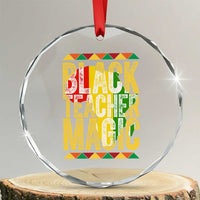 Black History Month Gift Crystal Glass Ornament Black Teacher Magic - Wonder Print Shop
