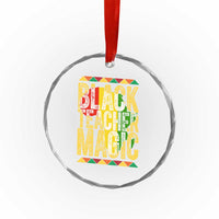 Black History Month Gift Crystal Glass Ornament Black Teacher Magic - Wonder Print Shop