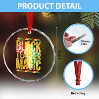 Black History Month Gift Crystal Glass Ornament Black Teacher Magic - Wonder Print Shop