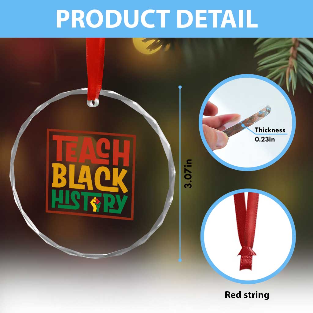 Black History Month Gift Crystal Glass Ornament Teach Black History Empowerment - Wonder Print Shop