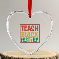Black History Month Gift Heart Crystal Glass Ornament Teach Black History Empowerment - Wonder Print Shop