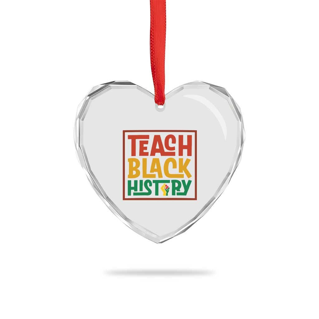 Black History Month Gift Heart Crystal Glass Ornament Teach Black History Empowerment - Wonder Print Shop