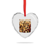 Black History Month Heart Crystal Glass Ornament African American Pride - Wonder Print Shop