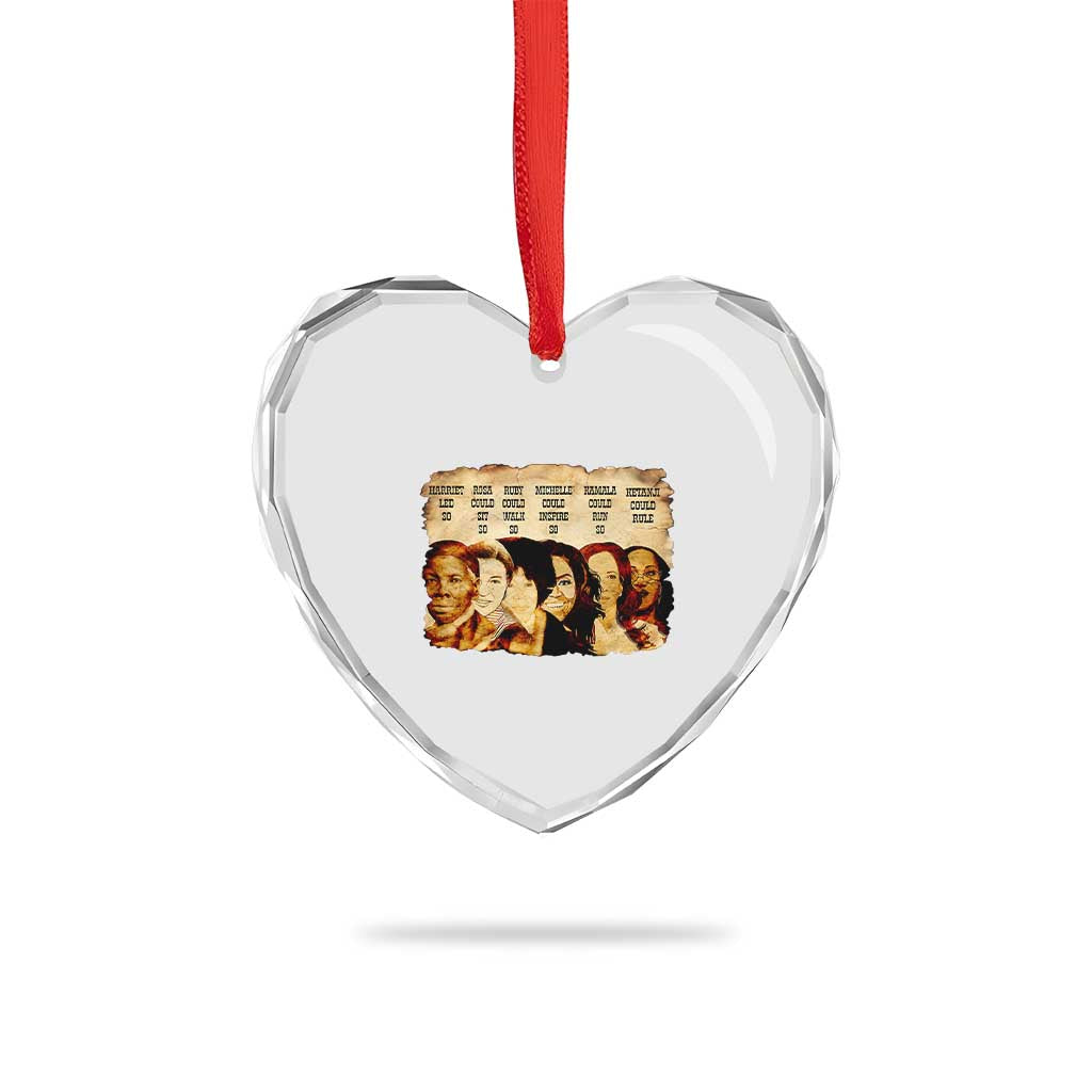 Black History Month Heart Crystal Glass Ornament African American Women Pride - Wonder Print Shop