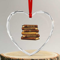 Black History Month Heart Crystal Glass Ornament Book Lover Teacher Black History Is American History