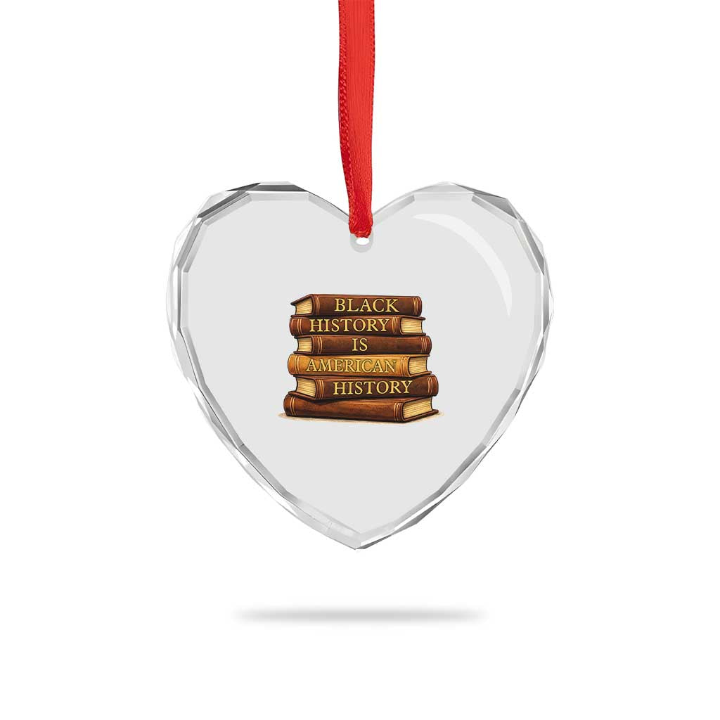 Black History Month Heart Crystal Glass Ornament Book Lover Teacher Black History Is American History