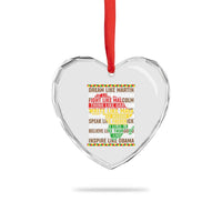 Black History Month Heart Crystal Glass Ornament Dream Like Martin Lead Like Harriet