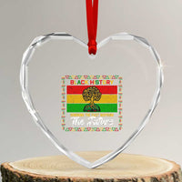 Black History Month Heart Crystal Glass Ornament Honoring The Past Inspiring The Future - Wonder Print Shop