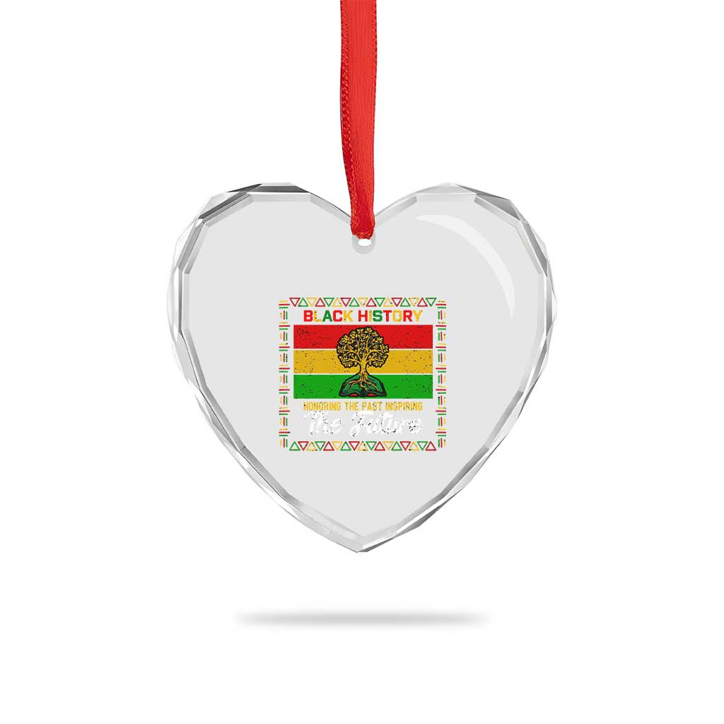 Black History Month Heart Crystal Glass Ornament Honoring The Past Inspiring The Future - Wonder Print Shop