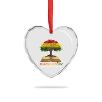 Black History Month Heart Crystal Glass Ornament Honoring The Past Inspiring The Future African American Roots Pride - Wonder Print Shop