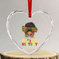 Black History Month Heart Crystal Glass Ornament Messy Pun Afro African American