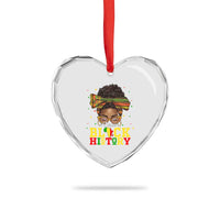 Black History Month Heart Crystal Glass Ornament Messy Pun Afro African American