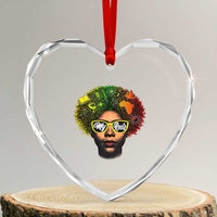 Black History Month Heart Crystal Glass Ornament My Roots African American Pride Gift - Wonder Print Shop