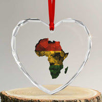 Black History Month Heart Crystal Glass Ornament Pan African Africa Map Black Pride - Wonder Print Shop