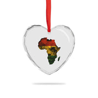 Black History Month Heart Crystal Glass Ornament Pan African Africa Map Black Pride - Wonder Print Shop