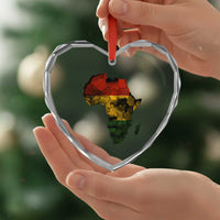 Black History Month Heart Crystal Glass Ornament Pan African Africa Map Black Pride - Wonder Print Shop