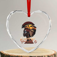 Black History Month Heart Crystal Glass Ornament Remember Your Roots African Safari