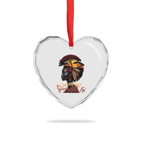 Black History Month Heart Crystal Glass Ornament Remember Your Roots African Safari