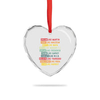 Black History Month Heart Crystal Glass Ornament Retro Inspirational Leaders - Wonder Print Shop