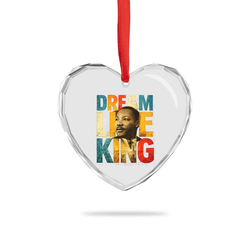 Black History Month Martin Luther King Day Heart Crystal Glass Ornament I Have Dream