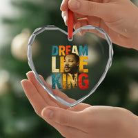 Black History Month Martin Luther King Day Heart Crystal Glass Ornament I Have Dream