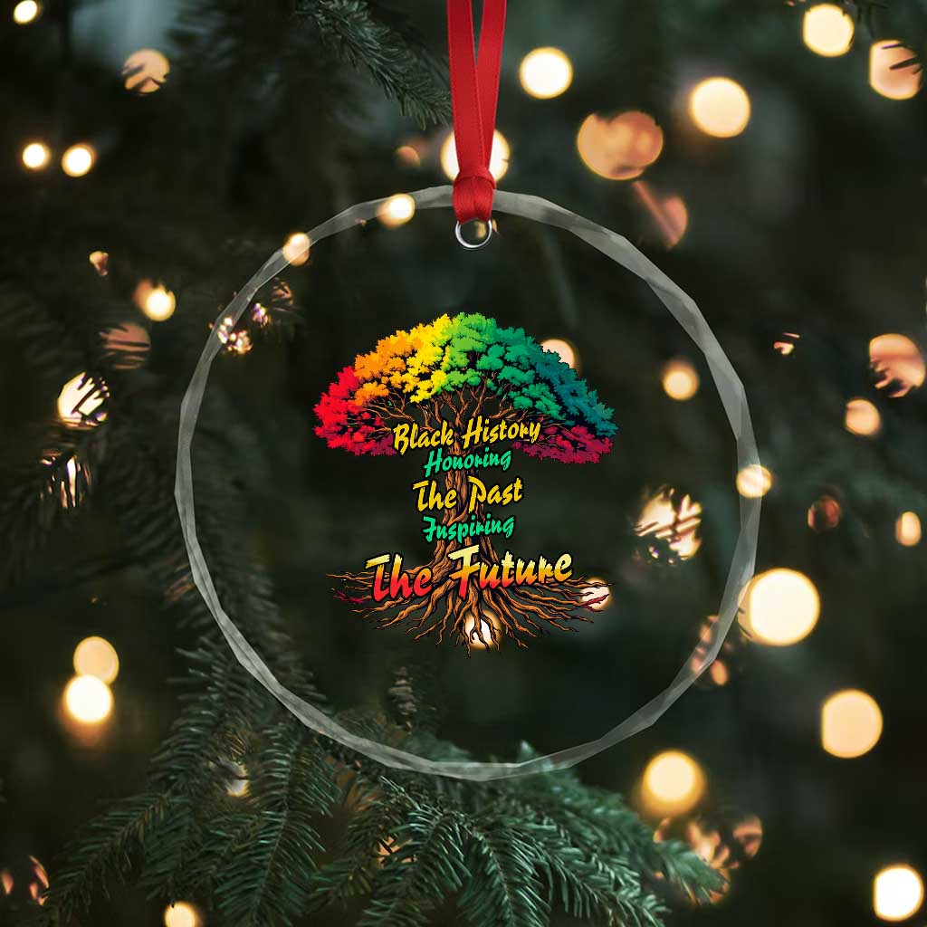 Black History Month Quote Crystal Glass Ornament Inspiring The Future Honoring The Past - Wonder Print Shop