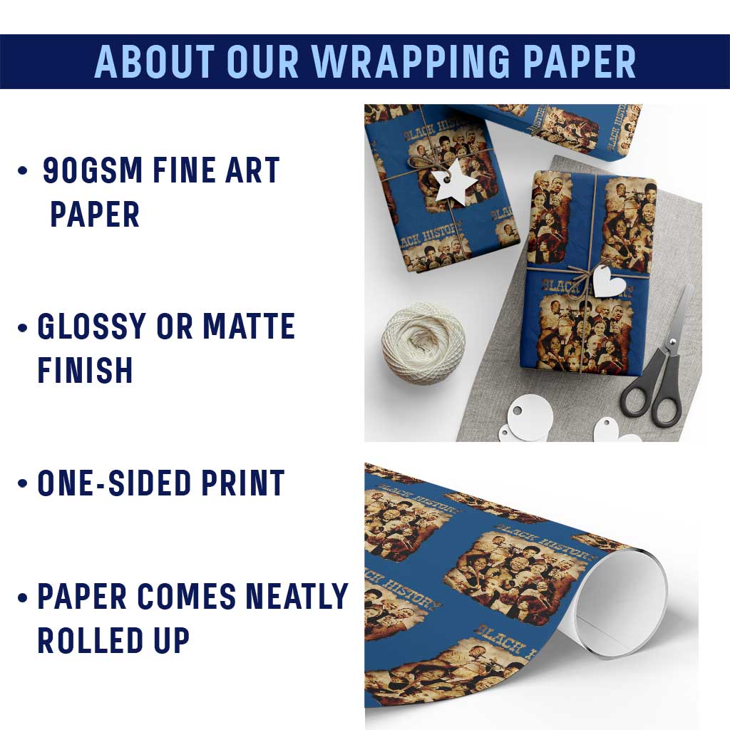 Black History Month Wrapping Paper Roll African American Pride - Wonder Print Shop