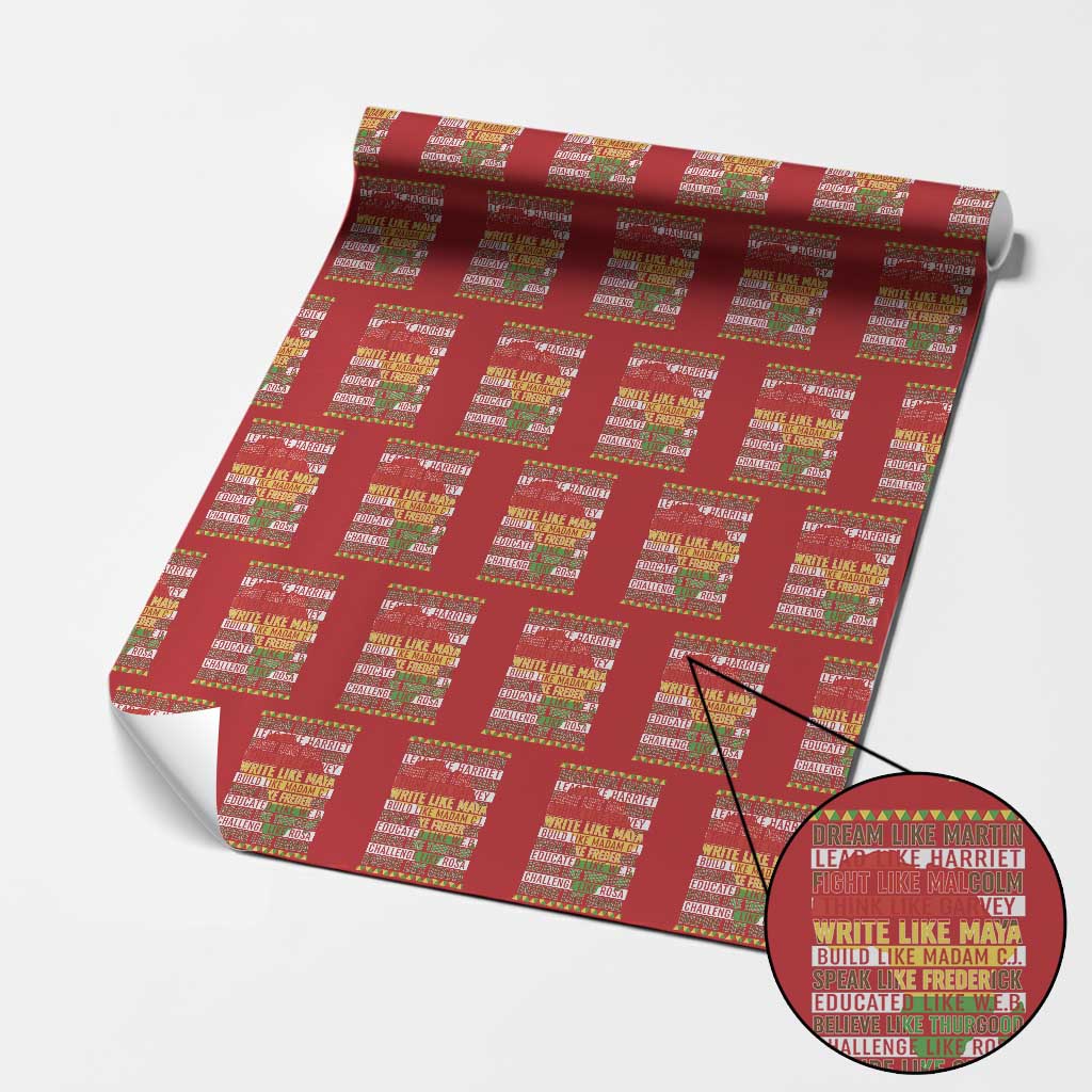 Black History Month Wrapping Paper Roll Dream Like Martin Lead Like Harriet