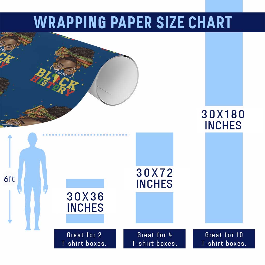 Black History Month Wrapping Paper Roll Messy Pun Afro African American