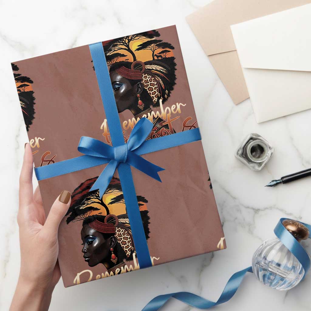 Black History Month Wrapping Paper Roll Remember Your Roots African Safari