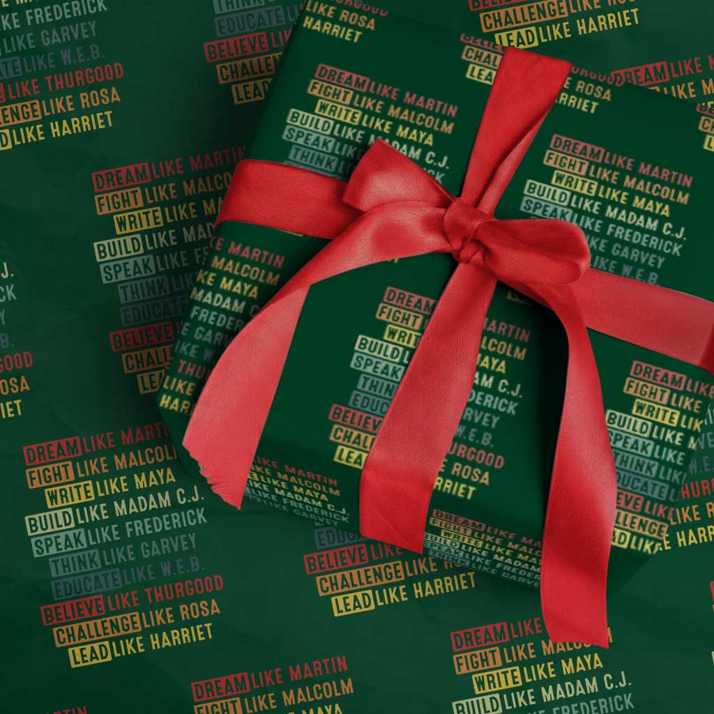 Black History Month Wrapping Paper Roll Retro Inspirational Leaders - Wonder Print Shop