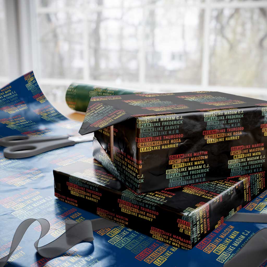 Black History Month Wrapping Paper Roll Retro Inspirational Leaders - Wonder Print Shop