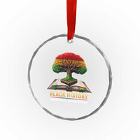 Black History Teacher Crystal Glass Ornament Honoring The Past Inspiring The Future Tree of Life TS02