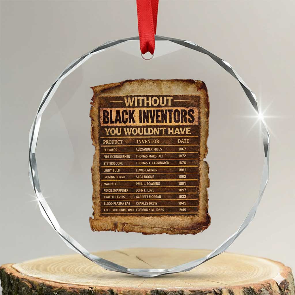 Black Inventors Crystal Glass Ornament Afro African Melanin Black History Month Juneteenth
