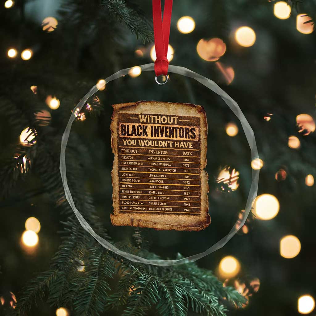 Black Inventors Crystal Glass Ornament Afro African Melanin Black History Month Juneteenth
