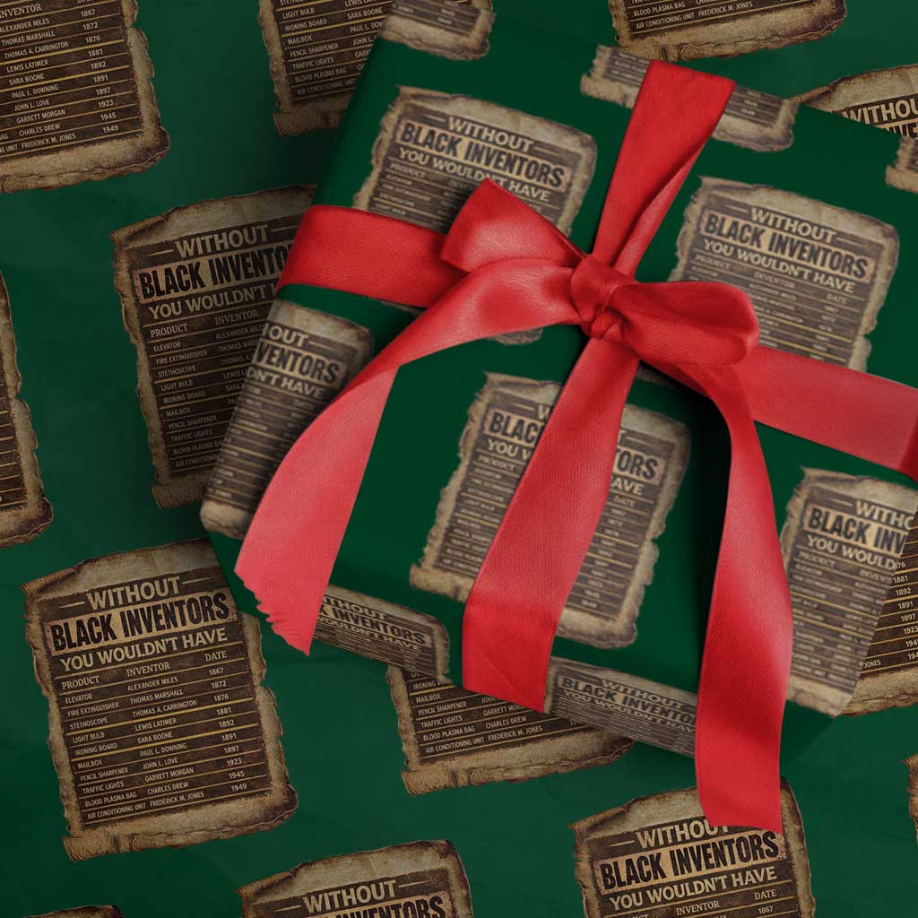 Black Inventors Wrapping Paper Roll Afro African Melanin Black History Month Juneteenth