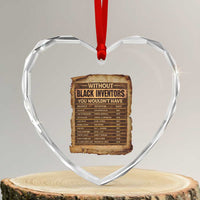 Black Inventors Heart Crystal Glass Ornament Afro African Melanin Black History Month Juneteenth