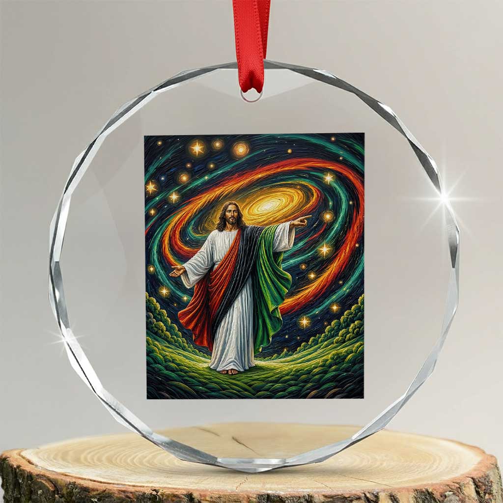Black Jesus Juneteenth Crystal Glass Ornament African American Christian Pride