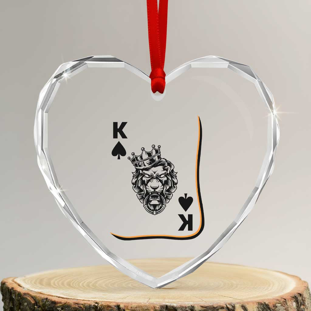 Black King Lion Heart Crystal Glass Ornament African American Black History Month Gift - Wonder Print Shop