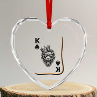 Black King Lion Heart Crystal Glass Ornament African American Black History Month Gift - Wonder Print Shop