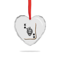 Black King Lion Heart Crystal Glass Ornament African American Black History Month Gift - Wonder Print Shop