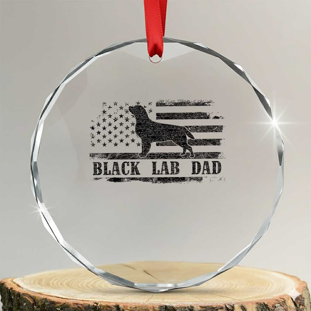 Black Lab Dad Crystal Glass Ornament Funny Labrador Dad Fathers Day Gift for Dog Lovers - Wonder Print Shop