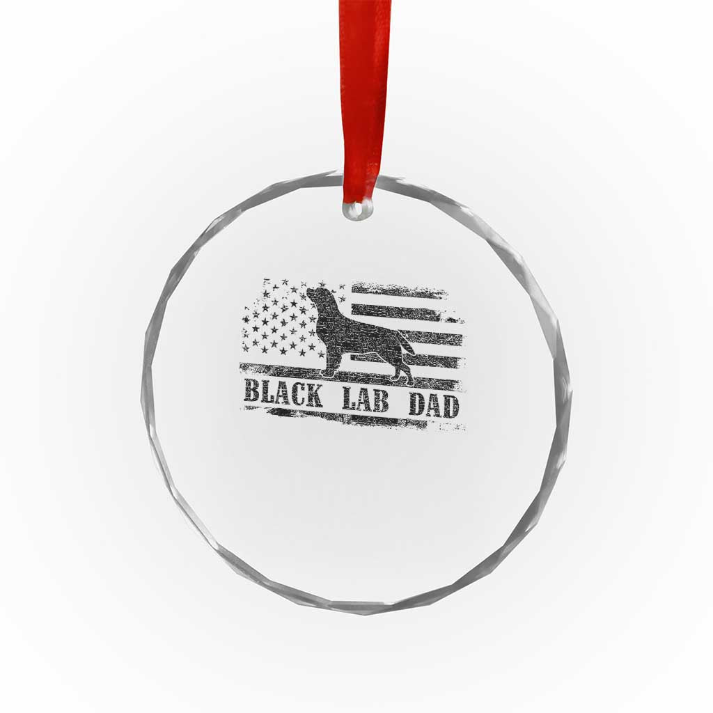Black Lab Dad Crystal Glass Ornament Funny Labrador Dad Fathers Day Gift for Dog Lovers - Wonder Print Shop