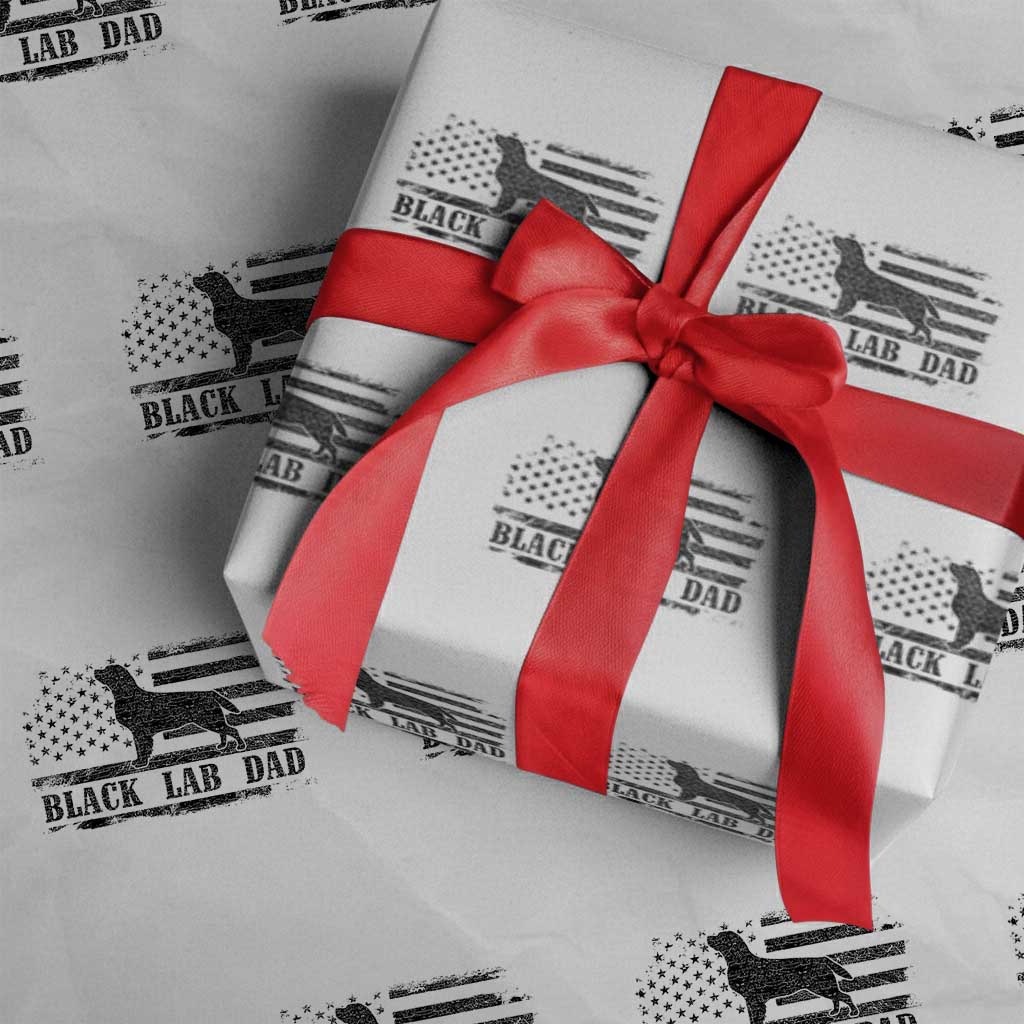 Black Lab Dad Wrapping Paper Roll Funny Labrador Dad Fathers Day Gift for Dog Lovers - Wonder Print Shop