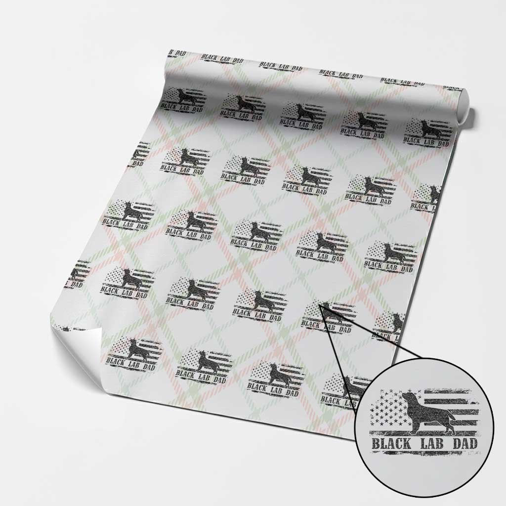 Black Lab Dad Wrapping Paper Roll Funny Labrador Dad Fathers Day Gift for Dog Lovers - Wonder Print Shop